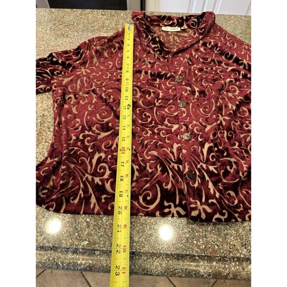 Ci Sono Size‎ M/L Crush Velvet  Burgundy Attached  Jacket Formal Holiday Dress - Picture 9 of 11